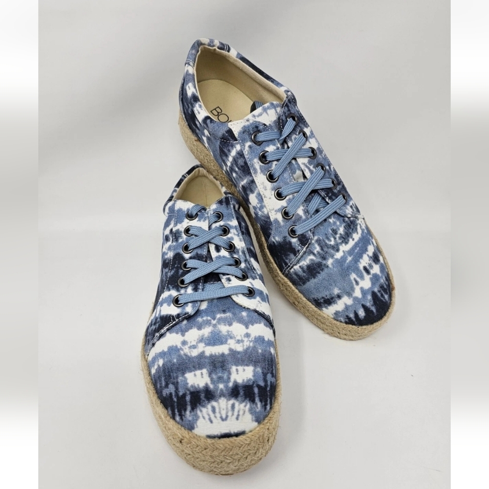 NEW Boutique by Corkys Blue Tie Dye  Lace Up Espadrilles Size 10